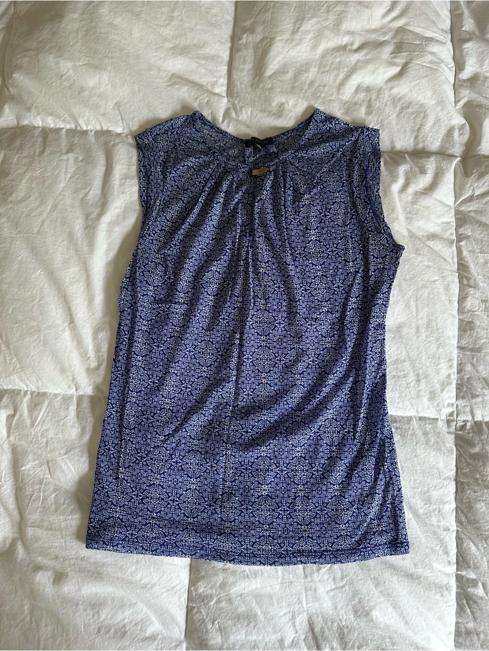 The Limited Blue Geometric Sleeveless Tank